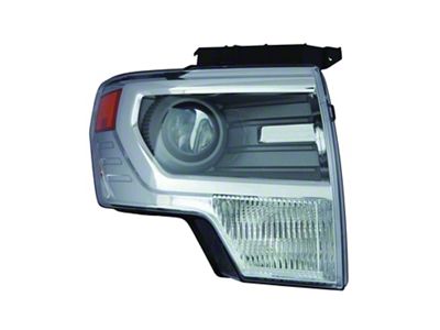 Replacement HID Headlight; Chrome Housing; Clear Lens; Passenger Side (13-14 F-150 w/ Factory HID Headlights)