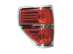 Replacement Tail Light; Chrome Housing; Red Lens; Driver Side (09-14 F-150 Styleside)