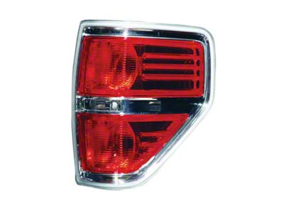 Replacement Tail Light; Chrome Housing; Red Lens; Passenger Side (09-14 F-150 Styleside)