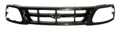 Replacement Upper Grille; Black (97-98 F-150)