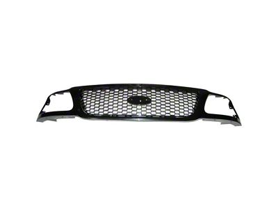 Replacement Upper Grille Shell; Gloss Black (01-03 F-150)
