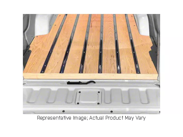 RETROLINER Real Wood Bed Liner; Ash Wood; HydroSatin Finish; Polished Stainless Punched Bed Strips (97-03 F-150 Flareside)