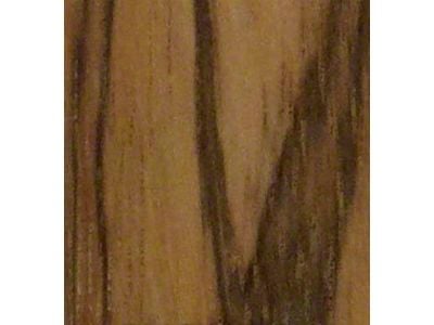 RETROLINER Real Wood Bed Liner; Black Limba Wood; HydroSatin Finish; Polished Stainless Punched Bed Strips (21-25 F-150 w/ 5-1/2-Foot Bed)
