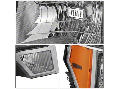 RGB LED DRL Headlights; Chrome Housing; Clear Lens (09-14 F-150 w/ Factory Halogen Headlights)