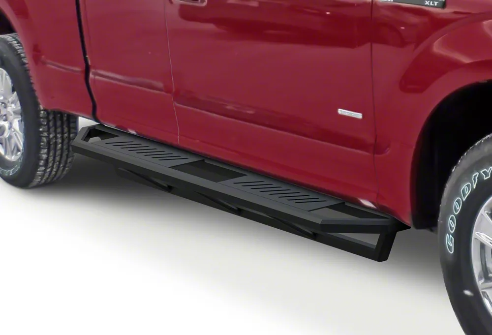 F150 Rocker Armor Side Step Bars; Matte Black (1524 F150 SuperCab