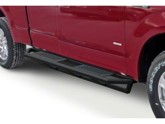 F-150 Rocker Armor Side Step Bars; Matte Black (15-25 F-150 SuperCab ...