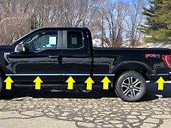 Rocker Panel Insert Trim; Stainless Steel (21-25 F-150 SuperCab w/ 6-1/2-Foot Bed)