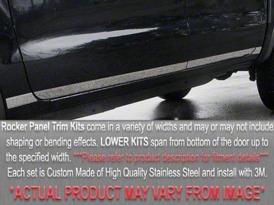 Rocker Panel Trim; Lower Kit; Stainless Steel (97-03 F-150 SuperCab w/ 6-1/2-Foot Bed & OE Fender Flares)