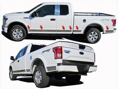 Rocker Panel Trim; Stainless Steel (15-20 F-150 SuperCab)