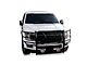 Rugged Heavy Duty Grille Guard with 5.30-Inch Red Round Flood LED Lights; Black (15-20 F-150, Excluding Powerstroke & Raptor)
