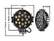 Rugged Heavy Duty Grille Guard with 7-Inch Black Round Flood LED Lights; Black (21-23 F-150, Excluding Powerstroke & Raptor)