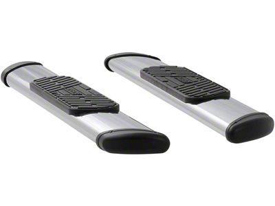 Regal 7-Inch Oval Side Step Bars; Polished Stainless (15-25 F-150 Regular Cab)