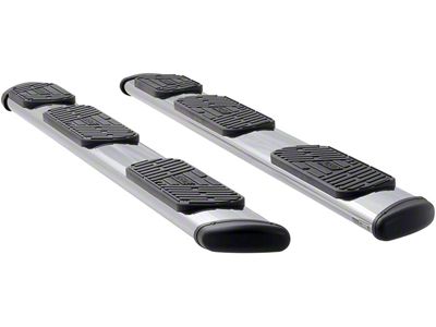 Regal 7-Inch Wheel-to-Wheel Oval Side Step Bars; Polished Stainless (15-25 F-150 SuperCrew w/ 5-1/2-Foot Bed)