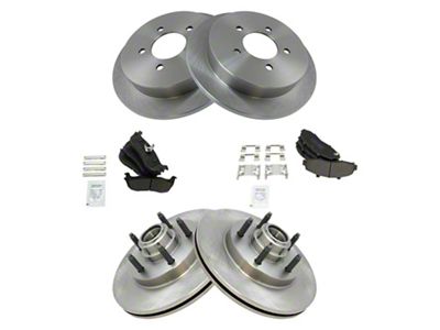 Semi-Metallic 5-Lug Brake Rotor and Pad Kit; Front and Rear (11/28/99-03 2WD F-150, Excluding Lightning)