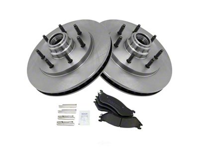 Semi-Metallic 7-Lug Brake Rotor and Pad Kit; Front (99-03 2WD F-150)