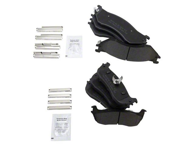 Semi-Metallic Brake Pads; Front and Rear (99-03 F-150 w/ 7-Lug)