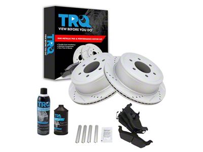 Semi-Metallic Performance 6-Lug Brake Rotor, Pad, Brake Fluid and Cleaner Kit; Rear (04-11 F-150)