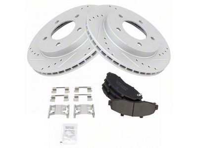 Semi-Metallic Performance 5-Lug Brake Rotor and Pad Kit; Front (97-03 4WD F-150)