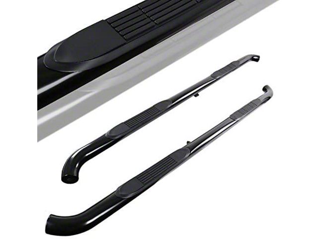 3-Inch Round Side Step Bars; Black (15-24 F-150 SuperCrew)