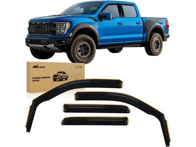 Side Window Deflectors; Front and Rear; Smoked (09-14 F-150 SuperCrew)