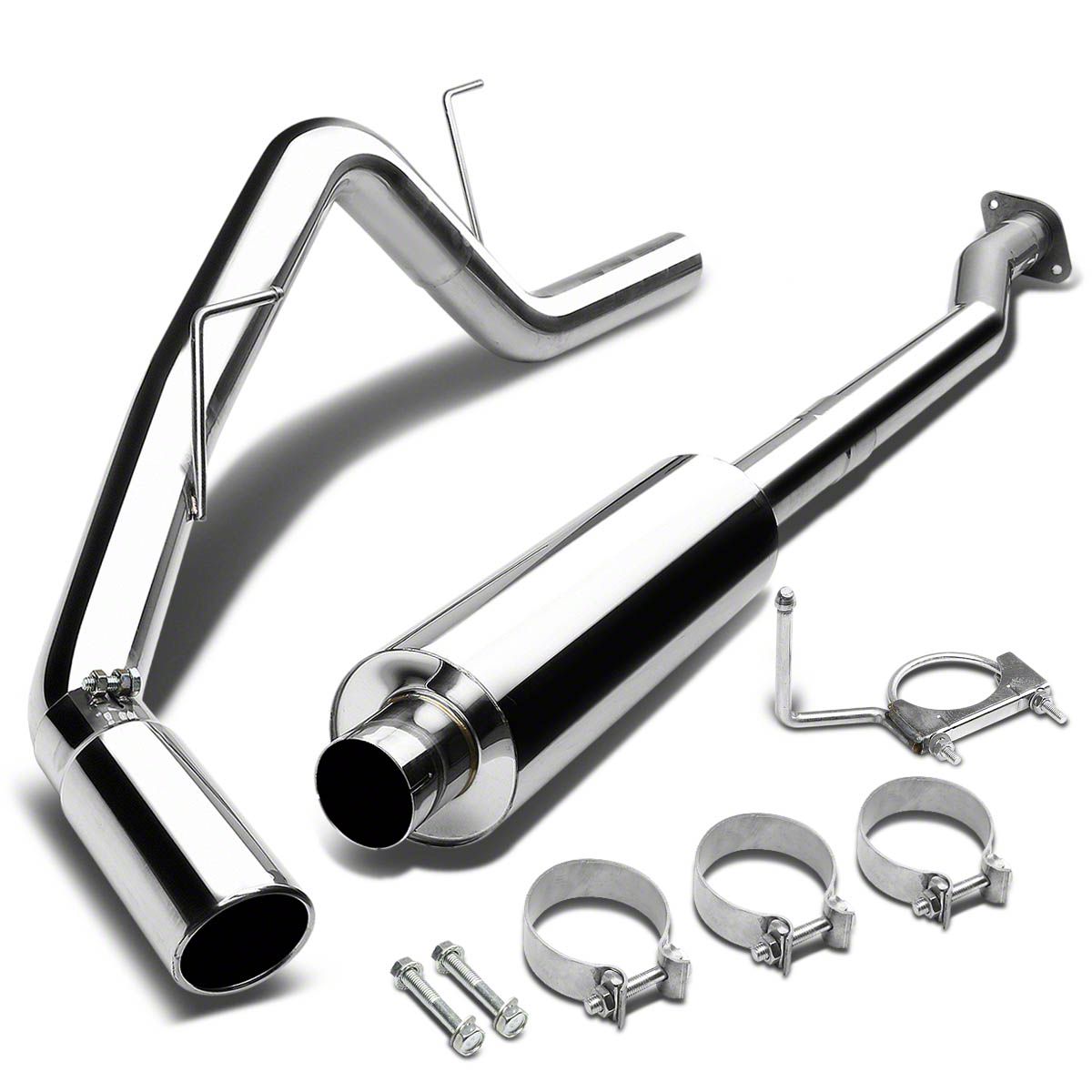 Single Exhaust System with Polished Tip; Side Exit (97-03 5.4L F-150)