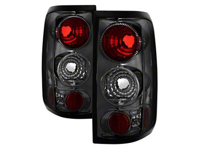 Euro Style Tail Lights; Chrome Housing; Smoked Lens (04-08 F-150 Styleside)