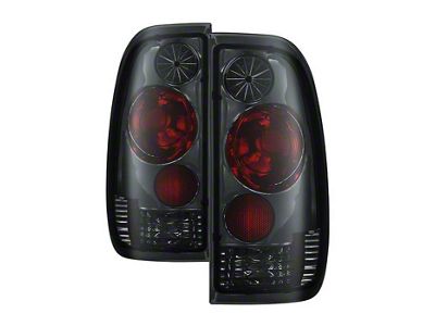 Euro Style Tail Lights; Chrome Housing; Smoked Lens (97-03 F-150 Styleside Regular Cab, SuperCab)
