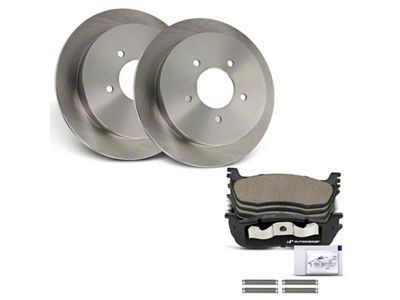 Solid 5-Lug Brake Rotor and Pad Kit; Rear (1999 F-150 w/ Rear Disc Brakes)