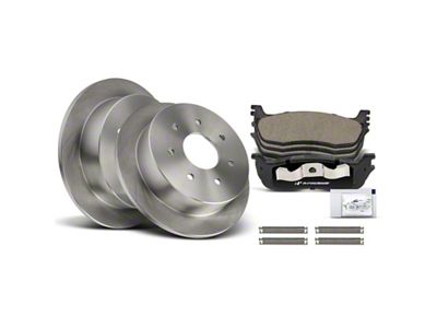 Solid 7-Lug Brake Rotor and Pad Kit; Rear (Late 00-03 F-150, Excluding Lightning)