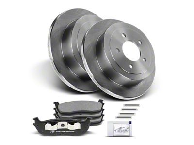 Solid 6-Lug Brake Rotor and Pad Kit; Rear (00-03 F-150, Excluding Lightning)