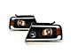 SQP Series Projector Headlights with Sequential Turn Signals; Black Housing; Clear Lens (04-08 F-150)