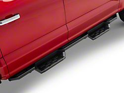 Square Tube Drop Style Nerf Side Step Bars; Matte Black (15-26 F-150 SuperCrew)