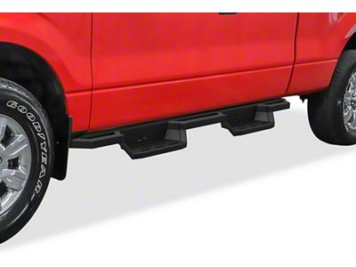 Square Tube Drop Style Nerf Side Step Bars; Matte Black (09-14 F-150 SuperCab)