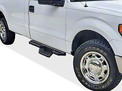 Square Tube Drop Style Nerf Side Step Bars; Matte Black (09-14 F-150 Regular Cab)
