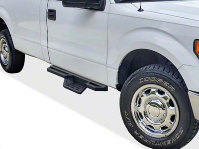 Square Tube Drop Style Nerf Side Step Bars; Matte Black (09-14 F-150 Regular Cab)