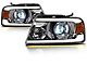 SQX Series LED Projector Headlights with Sequential Turn Signals; Chrome Housing; Clear Lens (04-08 F-150)