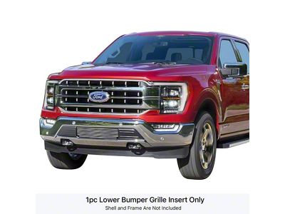 Stainless Steel Billet Lower Bumper Grille Overlay; Polished (21-23 F-150, Excluding Raptor)