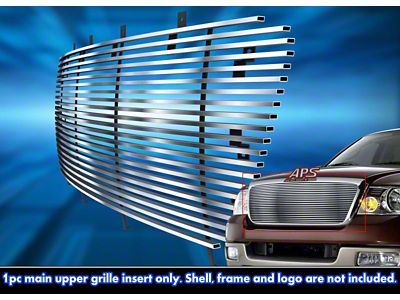 Stainless Steel Billet Upper Grille; Hairline Silver (04-08 F-150)