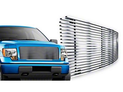 Stainless Steel Billet Upper Grille Insert; Chrome (09-14 F-150, Excluding Harley Davidson & Raptor)