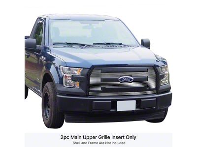 Stainless Steel Billet Upper Grille Overlay; Polished (15-17 F-150 XL)