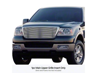 Stainless Steel Billet Upper Grille; Polished (04-08 F-150)