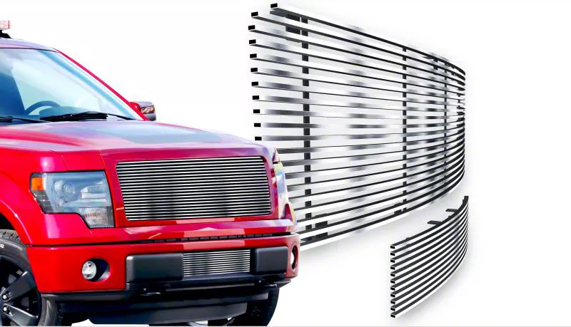 Stainless Steel Billet Upper and Lower Grille Insert; Chrome (09-14 F-150, Excluding Harley Davidson & Raptor)