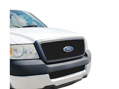 Stainless Steel Billet Upper and Lower Grilles; Black (04-05 F-150 w/ Honeycomb Style Grille)