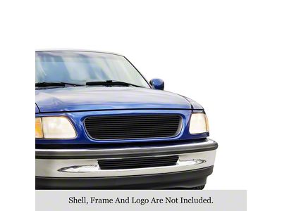 Stainless Steel Billet Upper and Lower Grilles; Black (97-98 2WD F-150 w/ Factory Bar Style Grille)