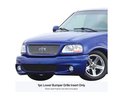 Stainless Steel Billet Upper and Lower Replacement Grilles; Black (06-08 F-150)