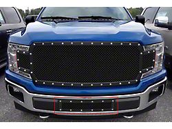 Stainless Steel Rivet Lower Grille Insert; Black (18-20 F-150, Excluding Raptor)