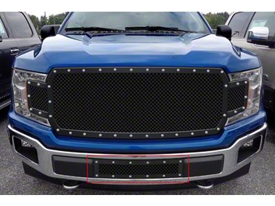 Stainless Steel Rivet Lower Grille Insert; Black (18-20 F-150, Excluding Raptor)