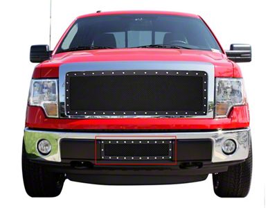 Stainless Steel Rivet Lower Grille Insert; Black (09-14 F-150, Excluding Harley Davidson & Raptor)
