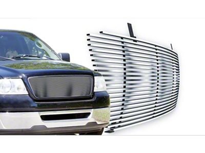 Stainless Steel Rivet Upper Grille Overlay; Chrome (04-08 F-150, Excluding FX2, FX4 & King Ranch)