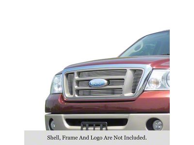 Six Piece Stainless Steel Upper Inner Grille Insert Overlay; Chrome (04-08 F-150, Excluding FX2 & Lariat)